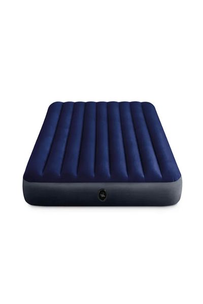 Intex Saltea gonflabila Intex, pentru camping, 2 persoane, 203 x 152 x 25 cm + pompa + 2 perne
