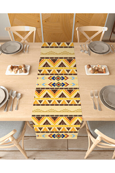GREENDECOR Ethnic Anatolian Motif Special Design Patterned Runner Digital Pri...