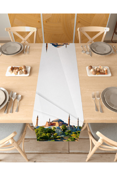 GREENDECOR مفرش طاولة مزخرف بتصميم خاص من الأناضول في اسطنبول، مطبوع رقميًا، ...