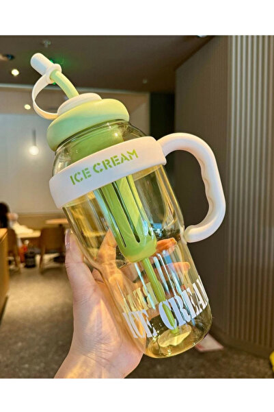 Olomo 1300 ML Detoks Su Şişesi ,Pipetli Süzgeçli Spor Matara,Taşıma Saplı, Bü...