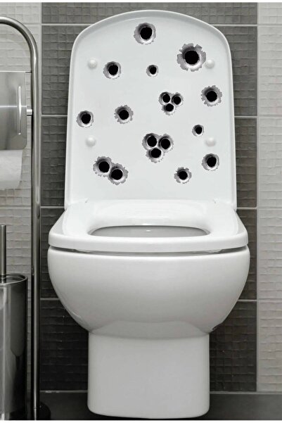 hediyenebak Bullet Hole Look Vehicle, Car, Auto, Laptop, Bathroom, Toilet Seat, Glass Sticker 15X20 cm