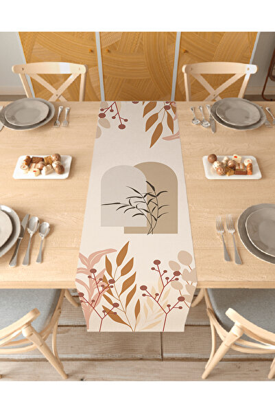 GREENDECOR Frunză cu model boem, design special, față de masă decorativă impr...