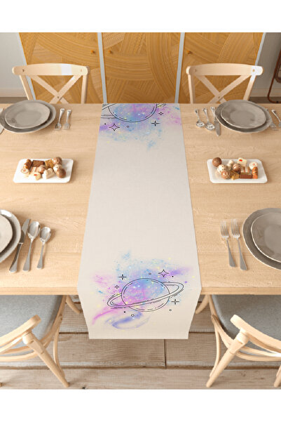 GREENDECOR Space Bohemian Beige Patterned Stylish Special Design Runner Digit...