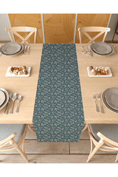 GREENDECOR مفرش طاولة مزخرف مطبوع رقميًا بتصميم بوهيمي منقوش على شكل ورقة شجر...