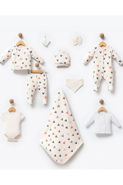 by bubbles Heart Pattern 10-Piece Boxed Organic Hospital Discharge Set