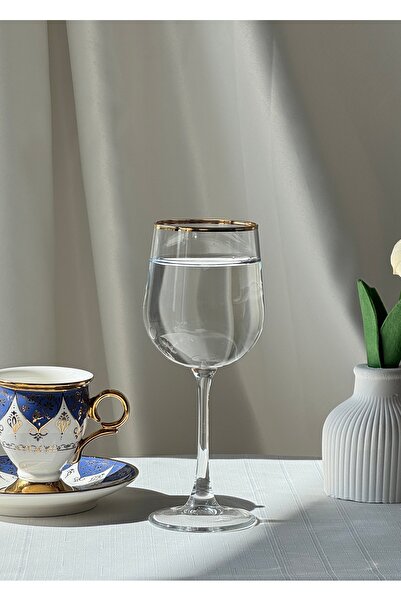 Şahika Kristal cama atılan imza Set of 6 Paşabahçe Casual Gold Coffee Side Water Glasses