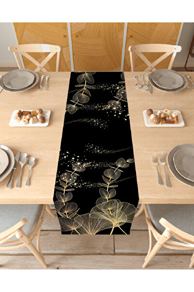 GREENDECOR Model cu frunze de flori Design special Runner Imprimat digital Fa...