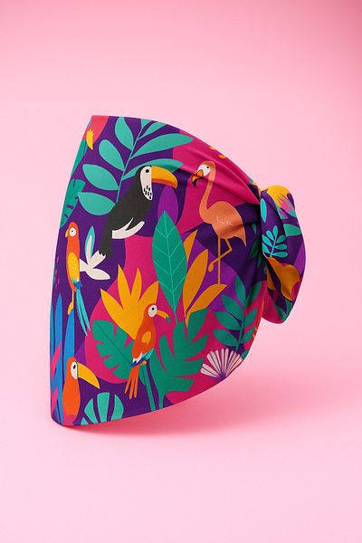 pistore Purple Tropical Birds Flamingo and Peacock Pattern Short Pareo Satin Women's Beach Dress New Season