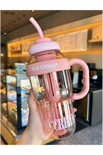 Olomo زجاجة مياه ديتوكس سعة 1300 مل، زجاجة رياضية مع مصفاة وشفاطة، مقبض حمل، زجاجة مياه كبيرة للمدرسة والسفر