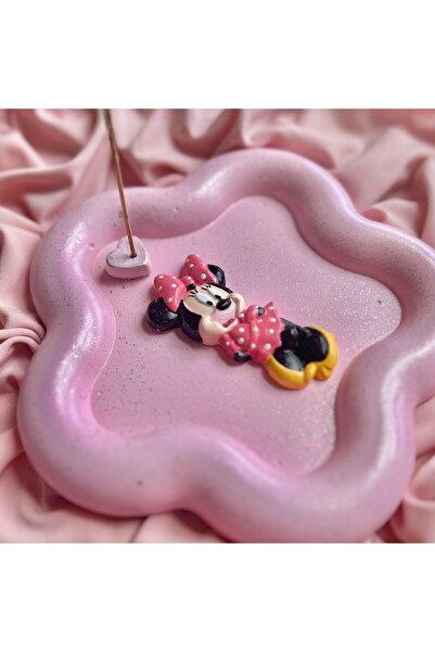 Handmade Mickey Mouse Temalı Dekoratif Pembe Tütsülük