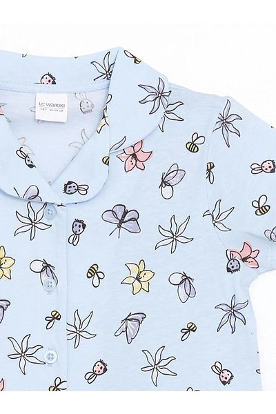 LC Waikiki Printed Girl's Shorts Pajama Set