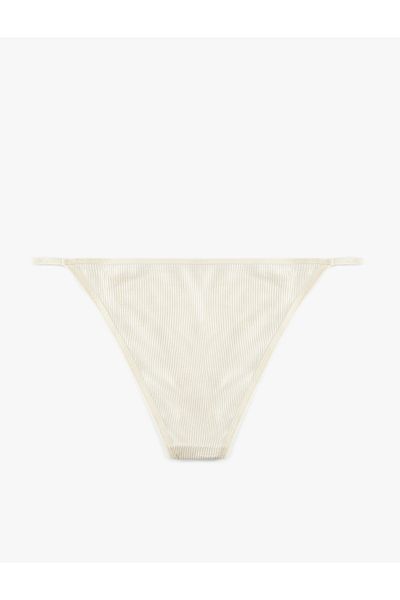 Koton New Season Viscose Fabric Comfortable Fit Side Drawstring Ribbed Panties