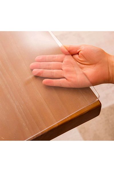 Rona Home Față de masă și protector din PVC de 1,4 mm Super clar, moale, transparent, rezistent la apă, rezistent la căldură 1,4 mm