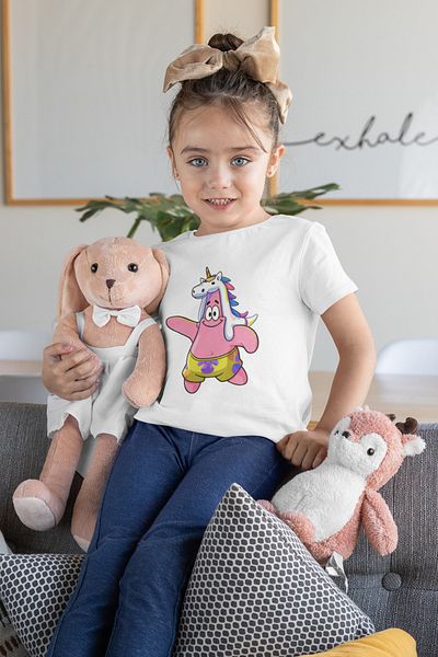 SEVBANO Tricou unisex cu desene animate Spongebob cu imprimeu Patrick pentru copii (vârsta 1-12)