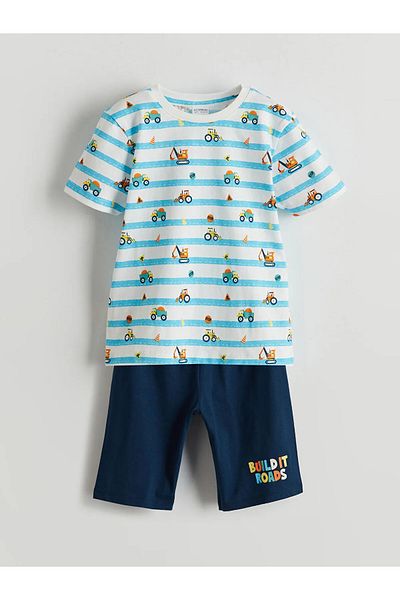 LC Waikiki Printed Boys' Shorts Pajama Set