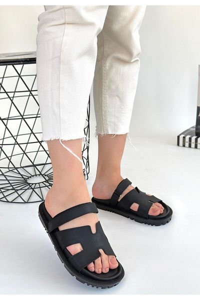 Zerenyus Άνετες καλοκαιρινές παντόφλες Kooni Black Nubuck