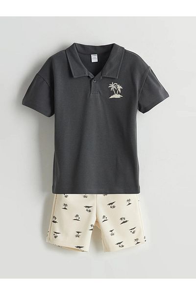 LC Waikiki Printed Boys' T-Shirt and Shorts 2-Pack
