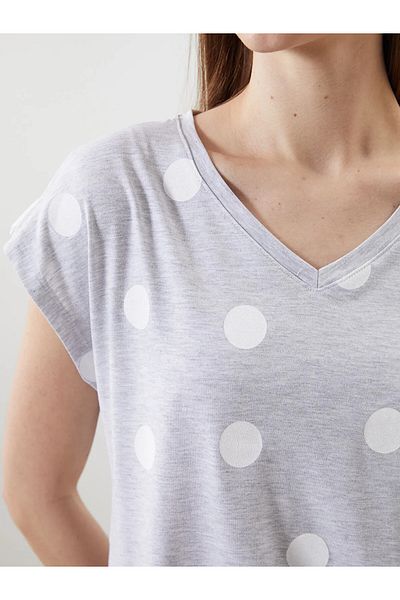 LC Waikiki Top pijama de damă cu decolteu în V cu buline