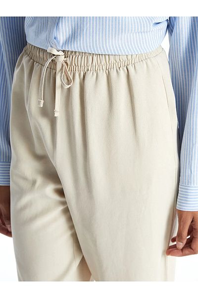 LC Waikiki Women's Linen Blended Pants with Elastic Waist