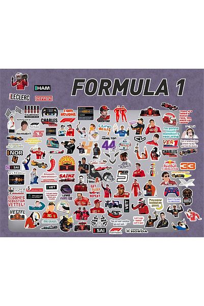 MS Major Selection Formula 1 Rally Pilots Laptop Notebook Phone Case Sticker Pack