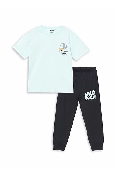 LC Waikiki Crew Neck Printed Boys' Pajama Set