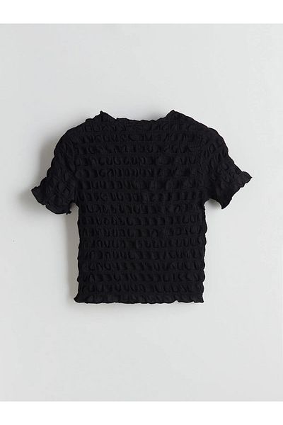 LC Waikiki Tricou Crop pentru fetiță cu gât crew
