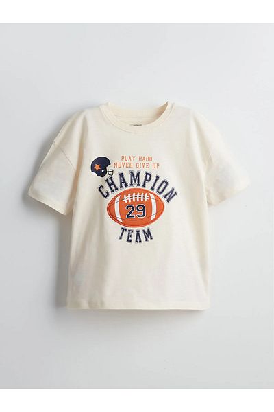 LC Waikiki Crew Neck Printed Boys' T-Shirts and Shorts 2-Piece