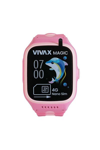 Vivax Oliva SmartWatch KIDS Vivax 4G MAGIC, Bluetooth 5.1, Water resistance, ARM Cortex-R5 processor, 64GB, Pink