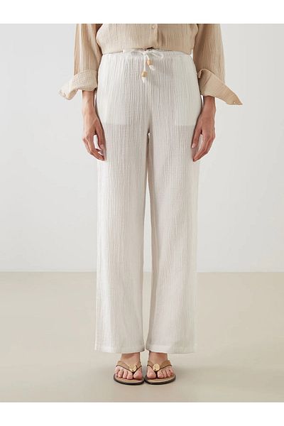 LC Waikiki Elastic Waist Textured Women's Trousers