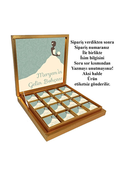 Blackeye Chocolate İismli Kişiye Özel Gelin Bohçası Çikolatası 32 Adet Madlen...