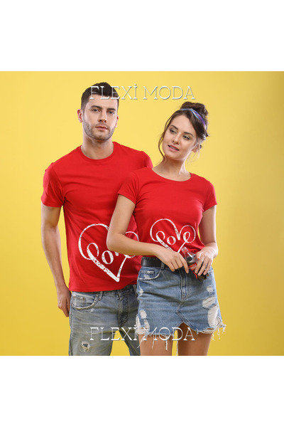 PERISENSE Love Typography Written Lover Couple Combinație de tricou oversize ...