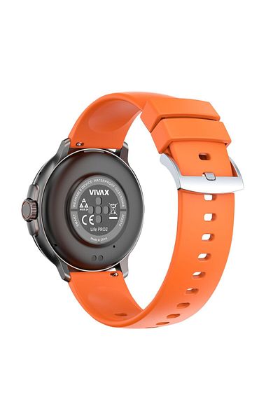 Vivax Oliva SmartWatch Vivax Life PRO2, Bluetooth 5.2, IP68 water resistance, Realtek RTL8763EW, 128 GB, Orange