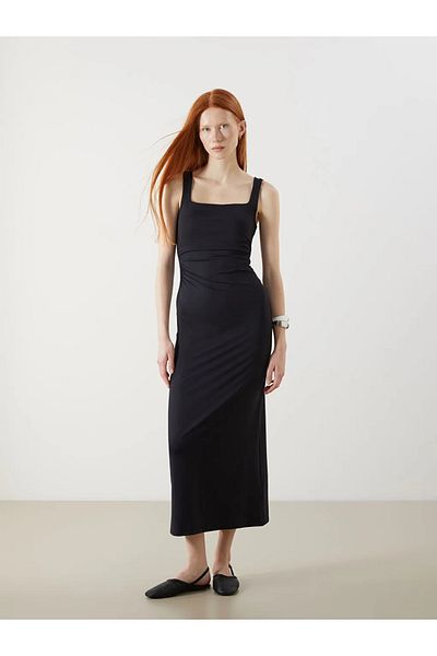 LC Waikiki Xside Square Neck Gathered Bodycon Dress
