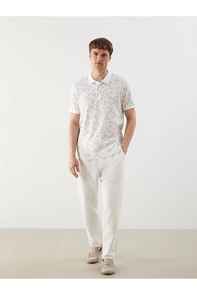 LC Waikiki Polo Neck Short Sleeve Patterned Men's T-Shirt