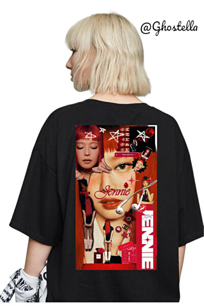 Minga London Tricou oversize unisex negru Blackpink Jennie -Ghostella