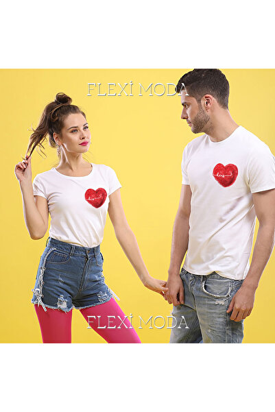 PERISENSE Tricou combinat His Hers Combo Tee pentru cuplu de îndrăgostiți scr...