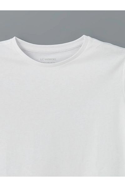 LC Waikiki Crew Neck Plain Combed Cotton Girls' T-Shirt