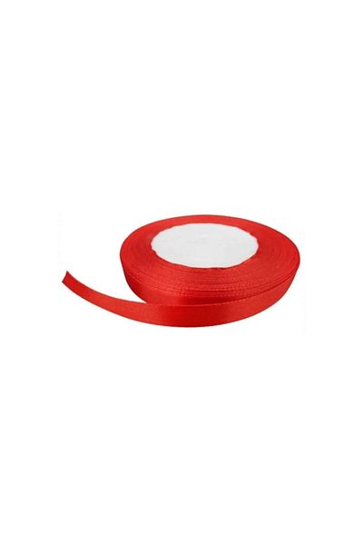 BİGÜMEX Satin Ribbon Thin 6 mm - 10 Meters Red, White Ribbon
