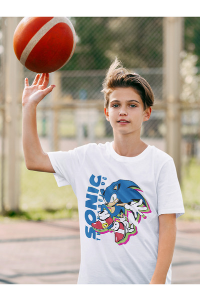 SEVBANO Sonic the Hedgehog Printed Unisex Game Kids T-Shirt (1-12 Years)