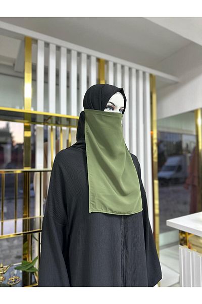 erasra class voal interior dreptunghiular, hijab.nikap culoare verde