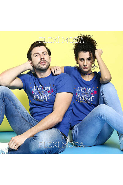 PERISENSE تي شيرت كبير الحجم مكون من قطعتين من Live And Love Written Lover Co...