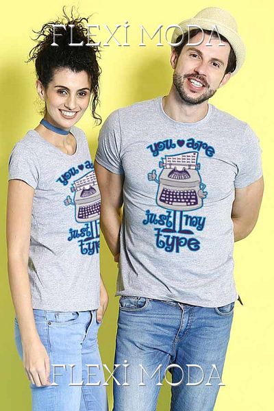 Hunors Sportswear & Company You're My Type Scris Cuplu Iubitor Combinație Tricou oversize din 2 piese