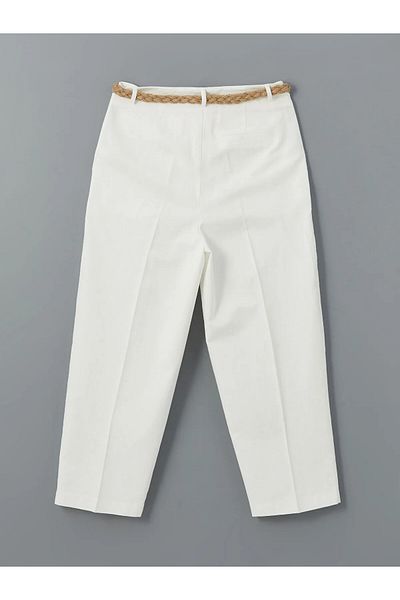 LC Waikiki Belted Waist Carrot Cut Women's Trousers