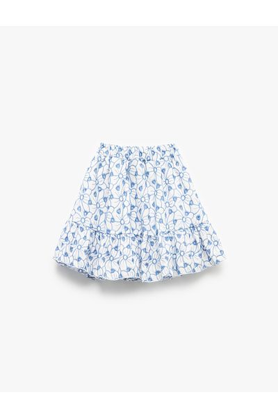 Koton New Season Cotton Embroidery Layered Floral Skirt