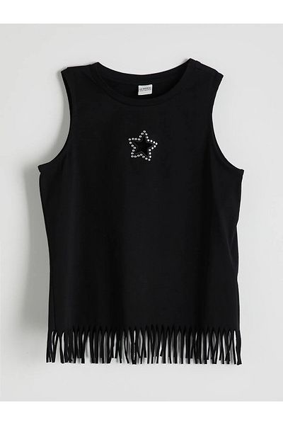 LC Waikiki Crew Neck Stoned Girl's Crop Undershirt