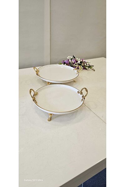 MaviDamla Porcelain Presentation Set 5 Pieces with Gold Plating Details