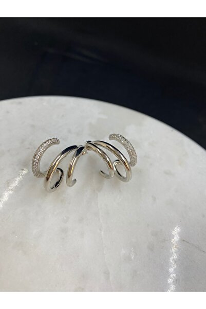 Byoz store Silver Stone Single Earring Multi Earring Stance Earrings