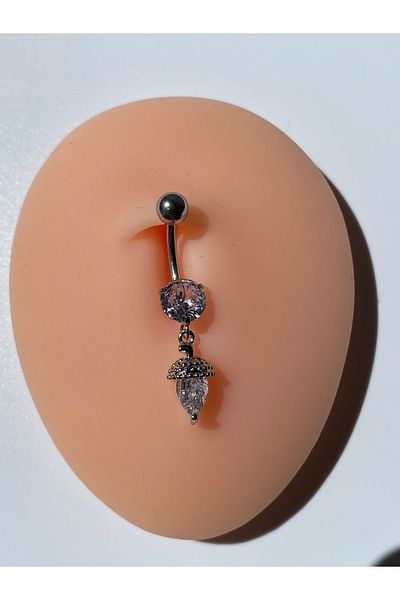kurukafagift Steel Navel Piercing Zircon Stone Model with Bonito Figure