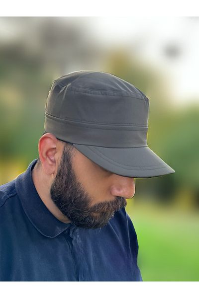 ZERAMİNE Khaki Men Castro Hat Micro Fabric Fidel Castro Cap Hat Waterproof