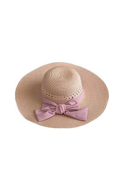 MUK's Beauty Tools Women's Straw Hat Beach Hat Uv Protection with Bow Detail